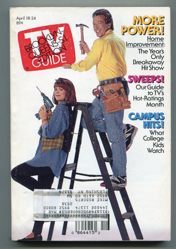 MAG: TV Guide-Home Improvement-Brooklyn-Queens Edition-April 1992-VG (1992), raw comic book in VG condition — front cover