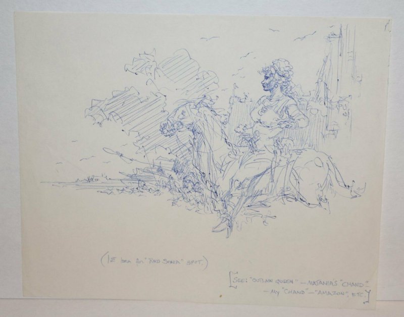 Red Sonja on Horse Ink Art with Notes by RGK art by Roy Krenkel, raw, ungraded comic book — front cover