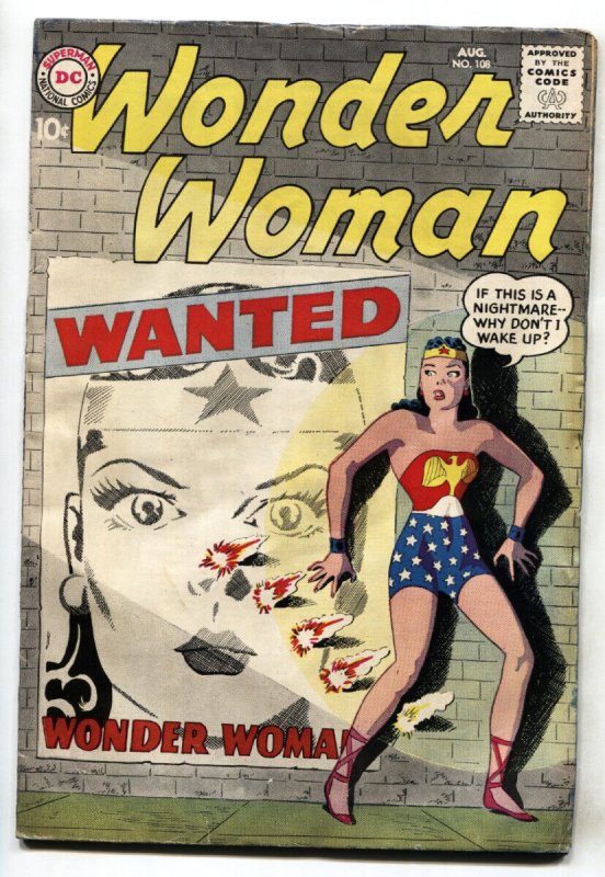 Wonder Woman #108 (DC Comics, 1959), raw, ungraded comic book — front cover