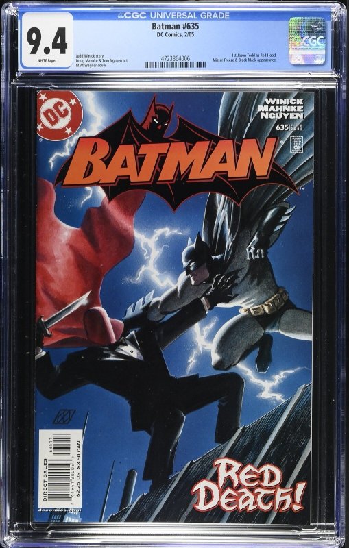 Batman #635 (DC Comics, 2005), CGC 9.4 graded comic book, Universal Blue label — front cover in its holder