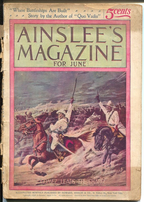 Ainslee's Magazine #5, raw comic book in FR condition — front cover