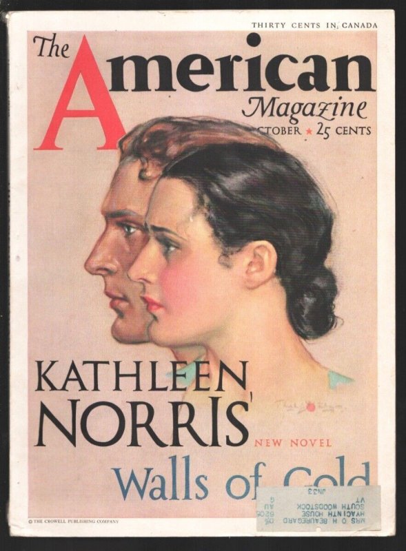 Pulp: American Magazine 10/1932-Sam Spade-Dashiell Hammond-Penrhyn Stanlaws ..., raw, ungraded comic book — front cover