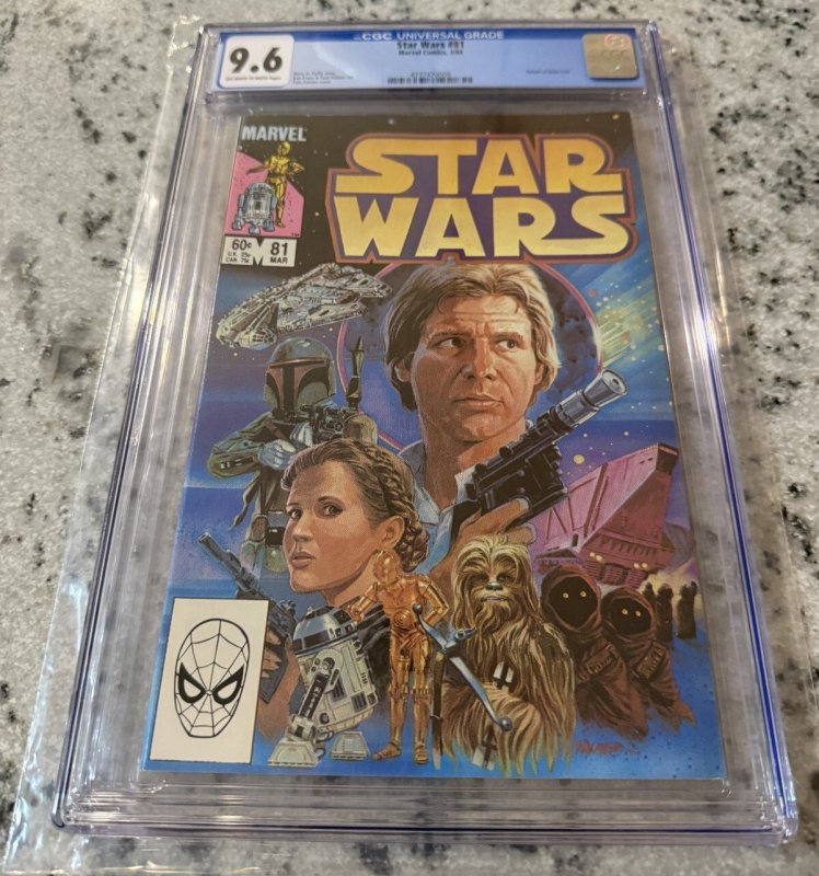 Star Wars #81 (Marvel Comics, 1984), CGC 9.6 graded comic book, Universal Blue label — front cover in its holder