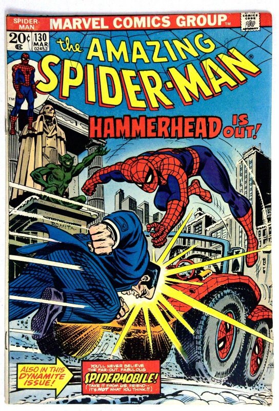 Amazing Spider-Man #130 (Marvel Comics, 1974), raw comic book in VG condition — front cover