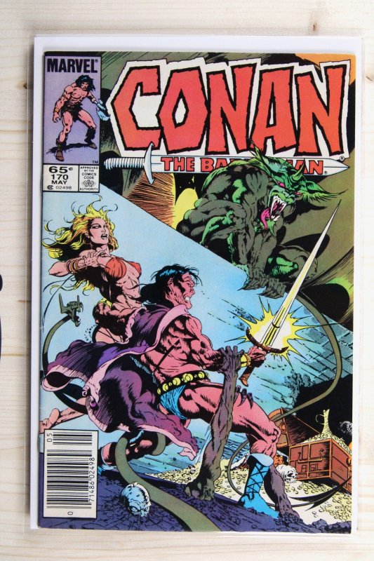 Conan the Barbarian #170 (Marvel Comics, 1985), raw comic book in VF+ 8.5 condition — front cover