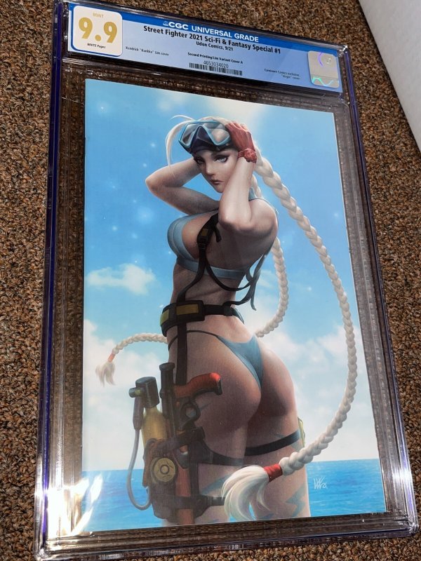 Street Fighter 2021 Sci-Fi & Fantasy Special 1 Kunkka Lim Variant CGC 9.9 NT 9.8 (2021), CGC 9.9 graded comic book, Universal Blue label — front cover in its holder