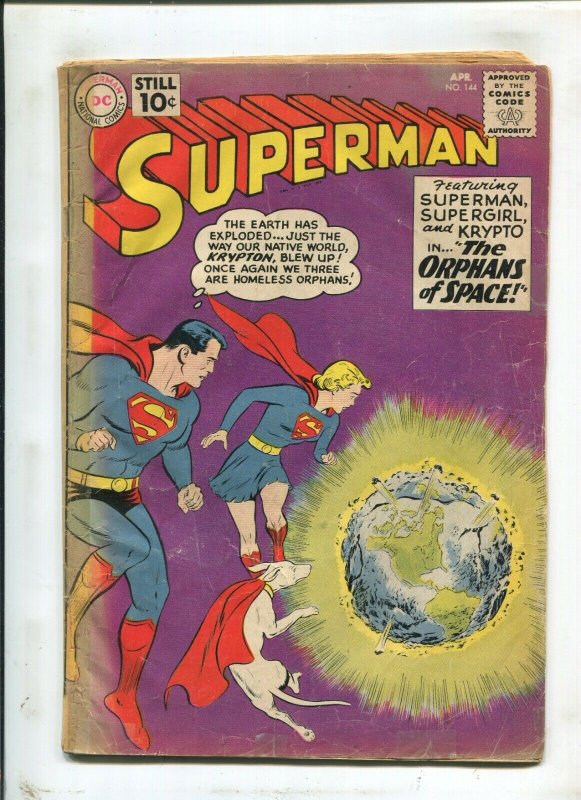 Superman #144 (DC Comics, 1961), raw comic book in 2.0 condition — front cover
