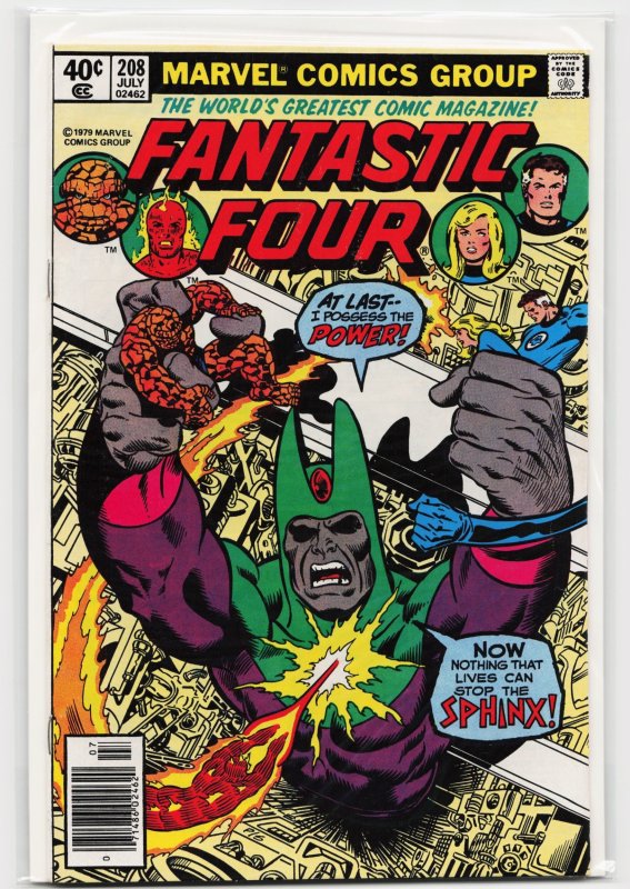 Fantastic Four #208 (Marvel Comics, 1979), raw, ungraded comic book — front cover