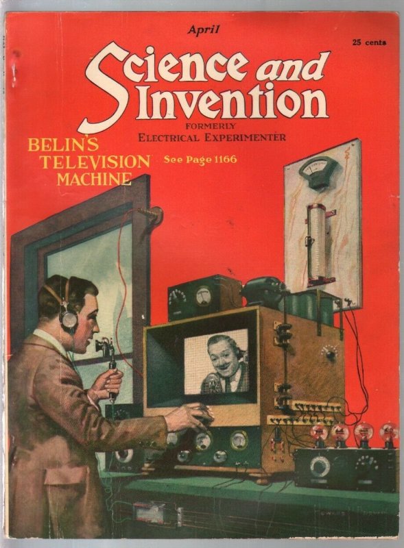 Science & Invention 4/1923-Frank R Paul Art-pulp Fiction-H V Brown-FN, raw comic book in FN condition — front cover
