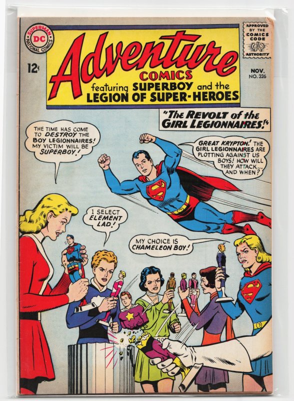 Adventure Comics #326 (DC Comics, 1964), raw, ungraded comic book — front cover