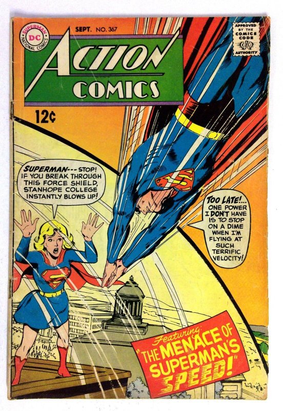 Action Comics #367 (DC Comics, 1968), raw comic book in VG condition — front cover
