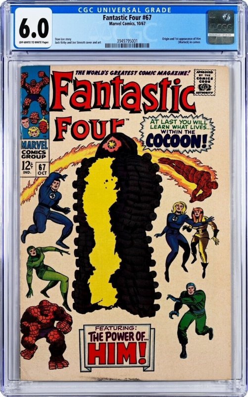 Fantastic Four Vol. 1 #67 (Marvel Comics, 1967), CGC 6.0 graded comic book, Universal Blue label — front cover in its holder