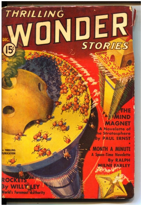 Thrilling Wonder Stories 12/1937-alien Races Battle on Cover-Willy Ley-John W. C, raw, ungraded comic book — front cover