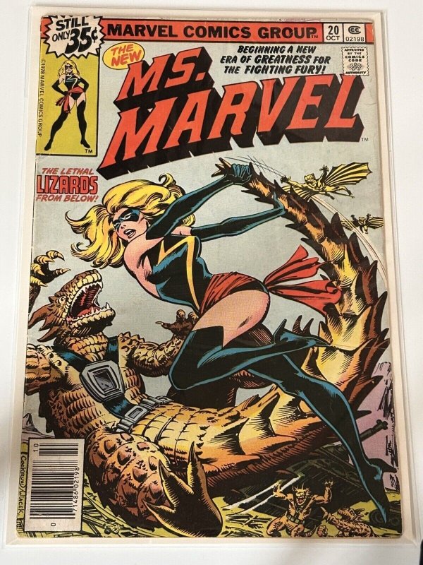 Ms. Marvel #20 (Marvel Comics, 1978), raw comic book in VG+ 4.5 condition — front cover