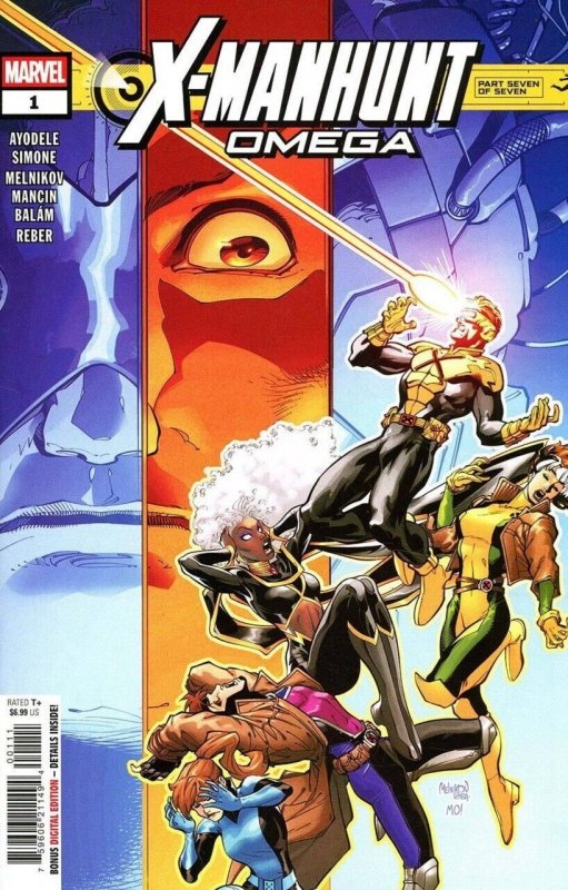 X-Manhunt Omega #1 (2025), raw comic book in NM condition — front cover