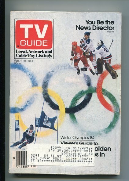 Mag: TV Guide 02/04/84- Grand Rapids Edition- Winter Olympics 1984- Jim Mckay (1984), raw, ungraded comic book — front cover