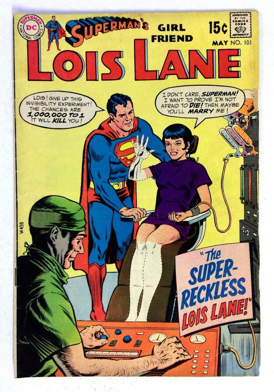 Superman's Girl Friend Lois Lane #101 (DC Comics, 1969), raw comic book in VG condition — front cover
