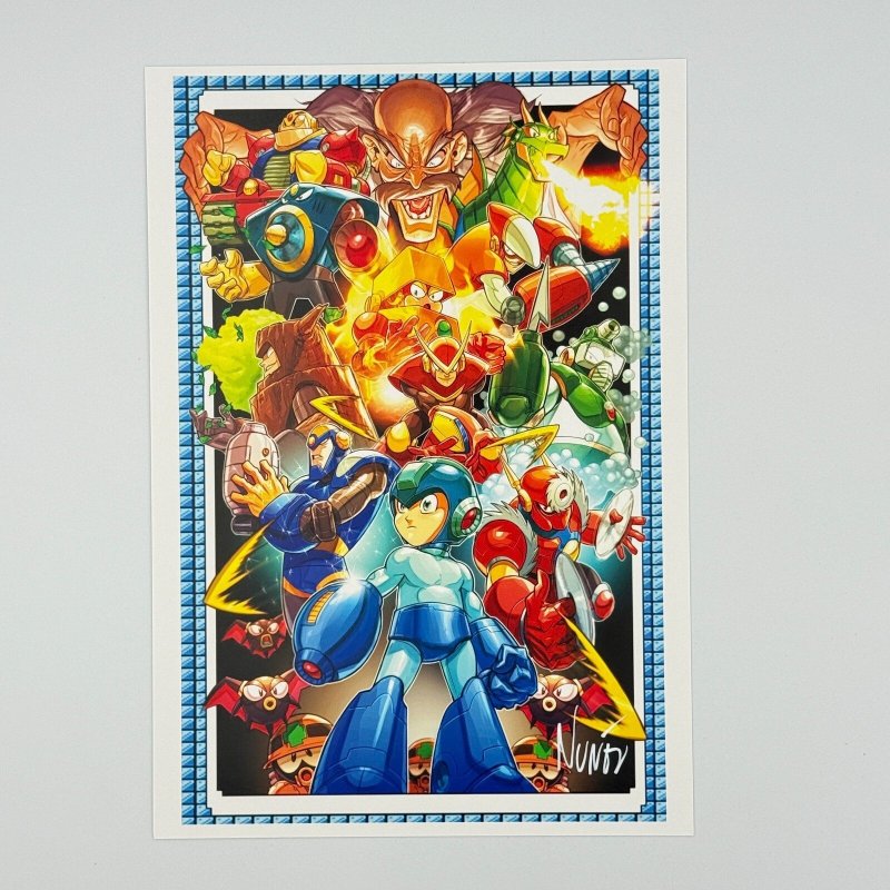 Mega Man 7x10 Signed by Eddie Nuñez ART Print Limited w C.O.A., raw, ungraded comic book — front cover
