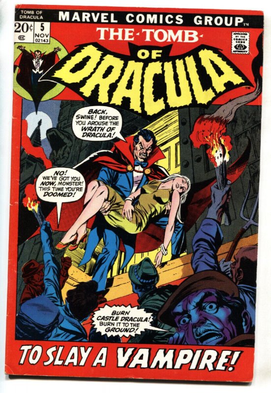 Tomb of Dracula #5 (Marvel Comics), raw comic book in FN condition — front cover