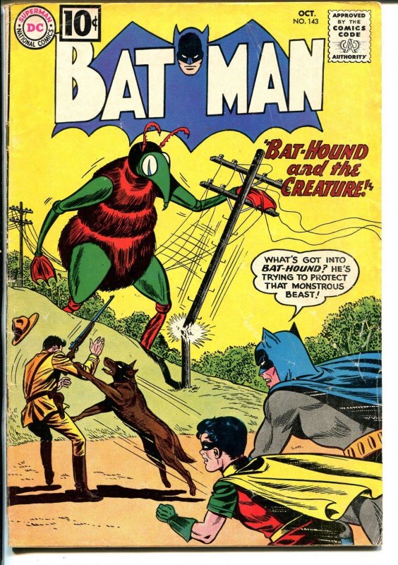 Batman #143 (DC Comics, 1961), raw comic book in VG condition — front cover