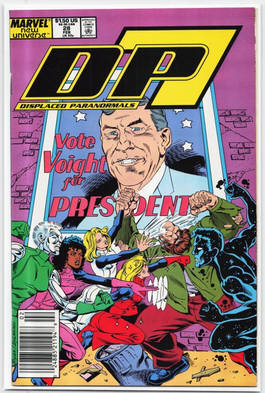 D.P.7 #28 (Marvel Comics, 1989), raw, ungraded comic book — front cover