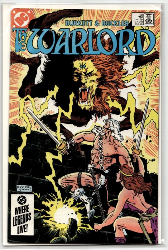 Warlord #90 (DC Comics, 1985), raw, ungraded comic book — front cover