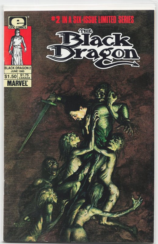 The Black Dragon #2 (Marvel Comics, 1985), raw, ungraded comic book — front cover