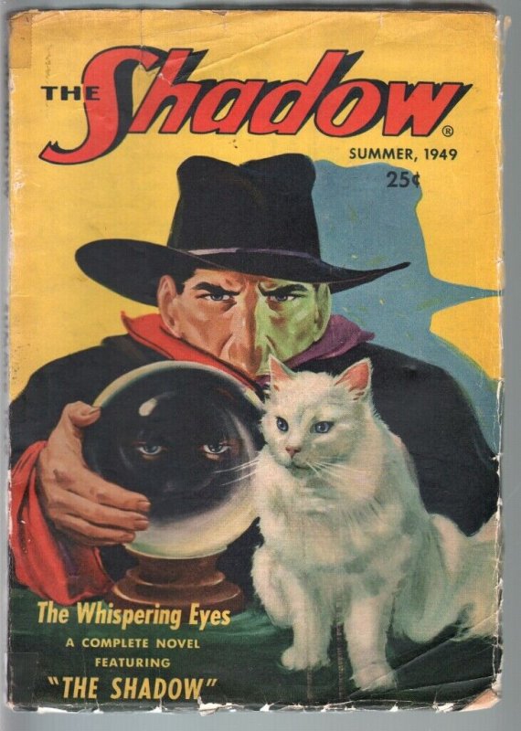 Shadow 1949 Summer-Rare Hero Pulp-Cat/crystal Ball Cvr-Last Issue!-Vg Minus VG- (Street & Smith, 1949), raw comic book in VG condition — front cover
