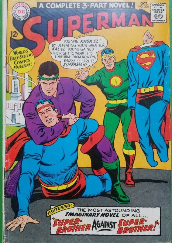 Superman #200 (DC Comics, 1967), raw comic book in VG condition — front cover