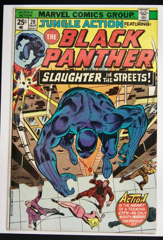 Jungle Action: Black Panther #20 (Marvel Comics, 1976), raw comic book in VF+ condition — front cover