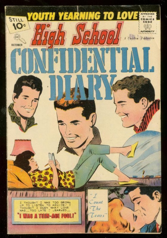 High School Confidential Diary #9 (Charlton Comics), raw comic book in VG condition — front cover