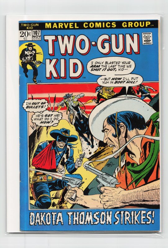 Two-Gun Kid #107 (Marvel Comics, 1972), raw, ungraded comic book — front cover
