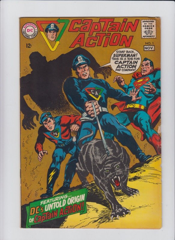 Captain Action #1 (DC Comics, 1968), raw comic book in 4.5 condition — front cover