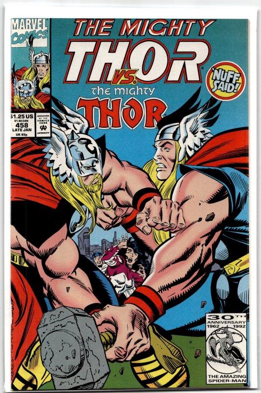 The Mighty Thor #458 (Marvel Comics, 1993), raw, ungraded comic book — front cover