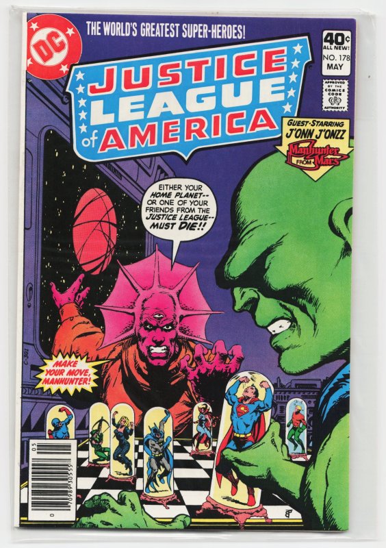 Justice League of America #178 (DC Comics, 1980), raw, ungraded comic book — front cover