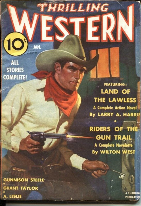 Thrilling Western Jan 1936--Dead MAN Walks by Gunnison Steele-Comic ART Stor... (1936), raw, ungraded comic book — front cover