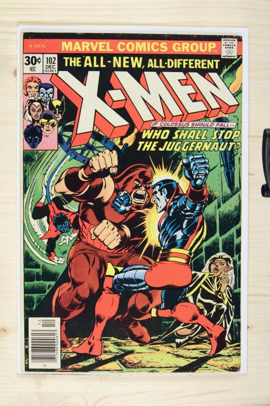 The X-Men #102 (Marvel Comics, 1976), raw comic book in VF- 7.5 condition — front cover