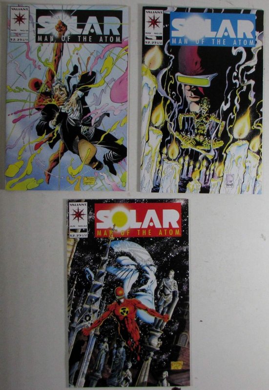 1992 Solar Man of the Atom Lot of 3 #15, 21, 22 Valiant Comic Books (1992), raw, ungraded comic book — front cover