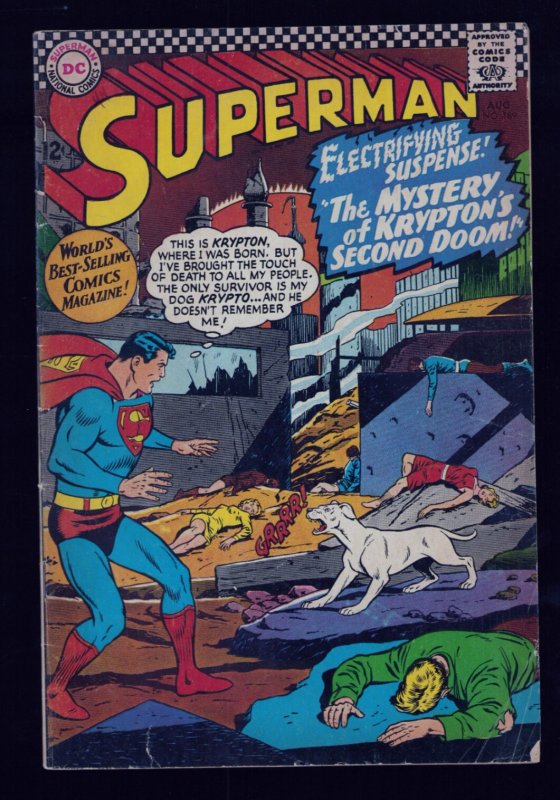 Superman #189 (DC Comics, 1966), raw comic book in 5.5 condition — front cover