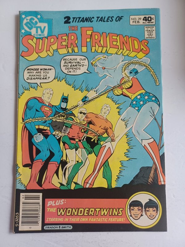 Super Friends #29 (1979), raw comic book in VF condition — front cover