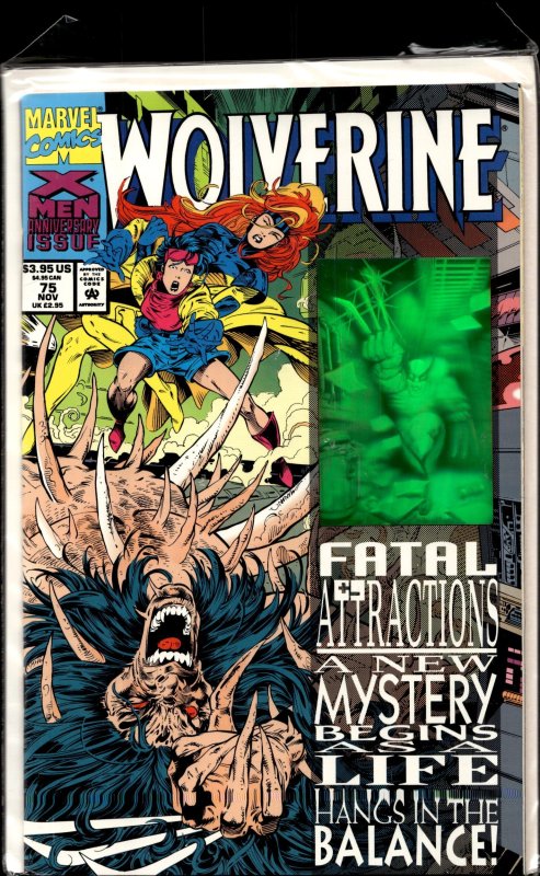 Wolverine #75 (Marvel Comics, 1993), raw, ungraded comic book — front cover