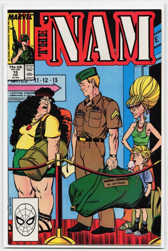 The 'Nam #15 (Marvel Comics, 1988), raw, ungraded comic book — front cover