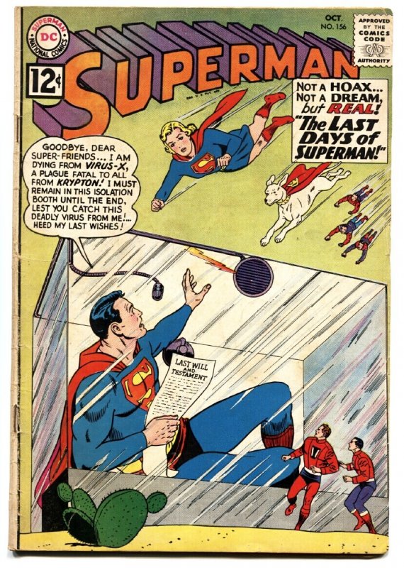 Superman #156 (DC Comics, 1962), raw comic book in VG condition — front cover