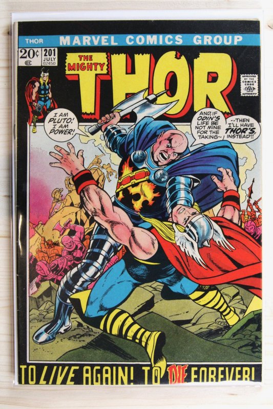 Thor #201 (Marvel Comics, 1972), raw comic book in FN 6.0 condition — front cover