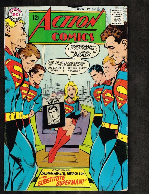 Action Comics #366 (DC Comics, 1968), raw comic book in 5.5 condition — front cover