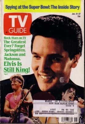 Mag: Tvguide 1/21/89-Elvis-Bruce Springsting-Michael Jackson Ex, raw, ungraded comic book — front cover