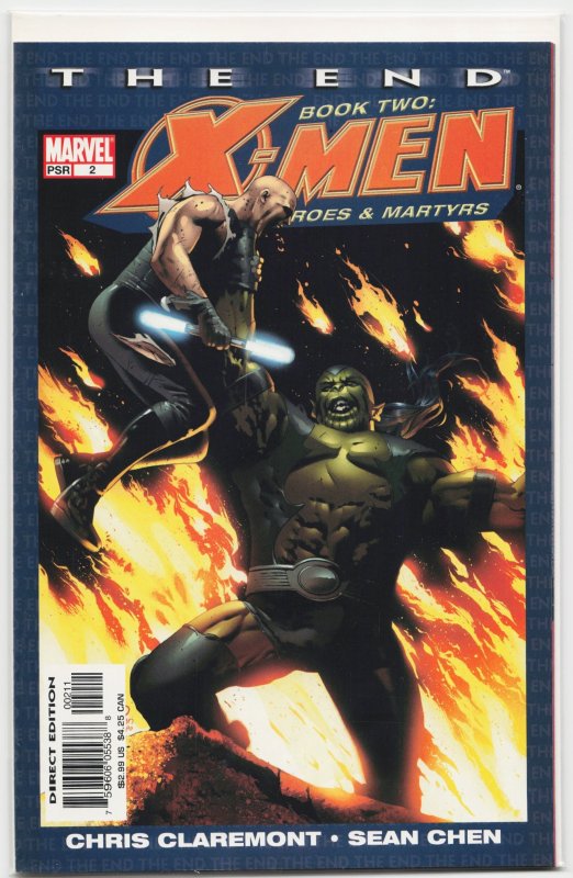 X-Men: The End: Book 2: Heroes & Martyrs #2 (Marvel Comics, 2005), raw, ungraded comic book — front cover