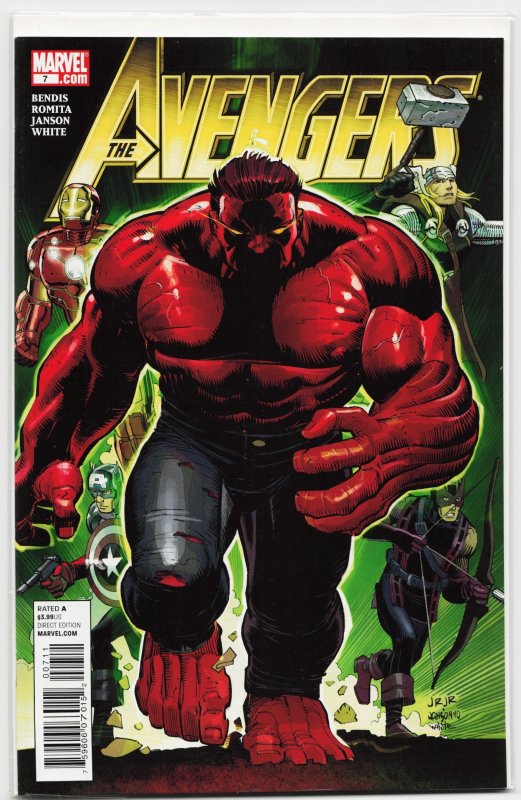 Avengers #7 (Marvel Comics, 2011), raw, ungraded comic book — front cover