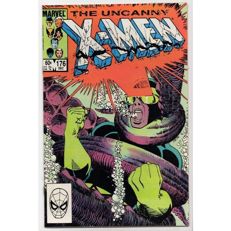 The Uncanny X-Men #176 (Marvel Comics, 1983), raw comic book in VF/NM 9.0 condition — front cover