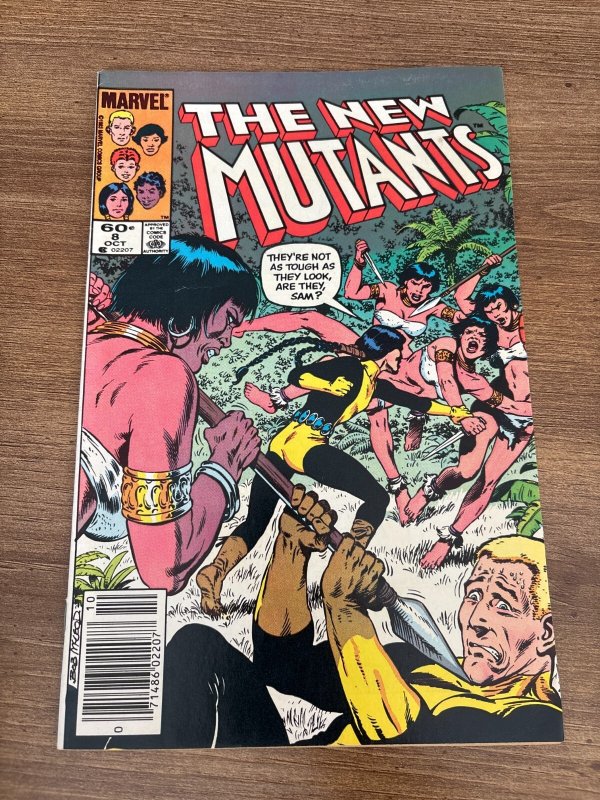 The New Mutants #8 (Marvel Comics), raw comic book in NM condition — front cover